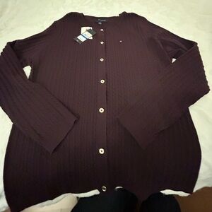Tommy Hilfiger Purple Cardigan NWT SZ XL